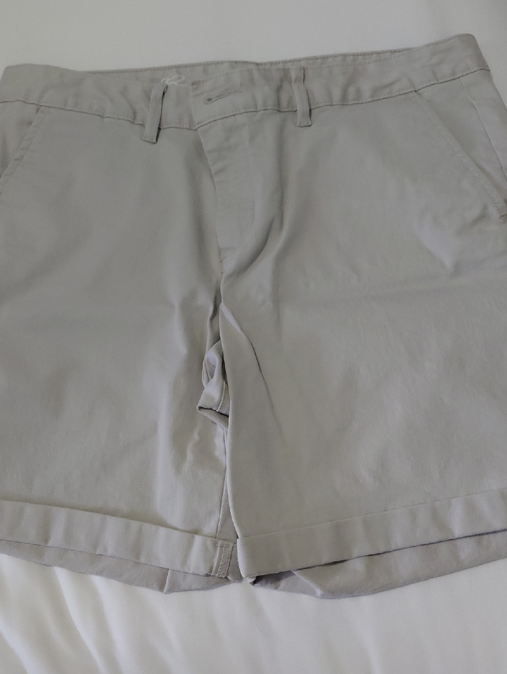 Eddie Bauer Light Beige Stretch LegendWash Shorts